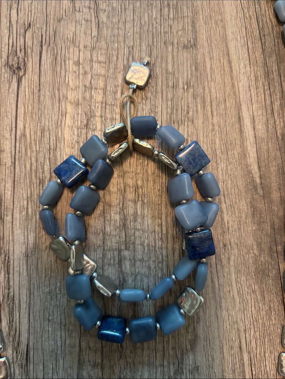 J. Jill Blue and Gold Tone Beaded Necklace with Bracelet - Picture 3 of 6